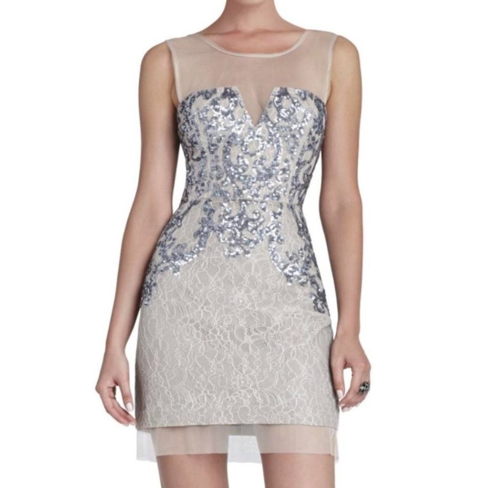 BCBG MAXAZRIA Lavender-Gray Cocktail Dress